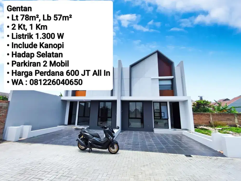 Jual Rumah Baru Area Gentan Di Perumahan Baru, Dekat Ke Laweyan, Purwosari