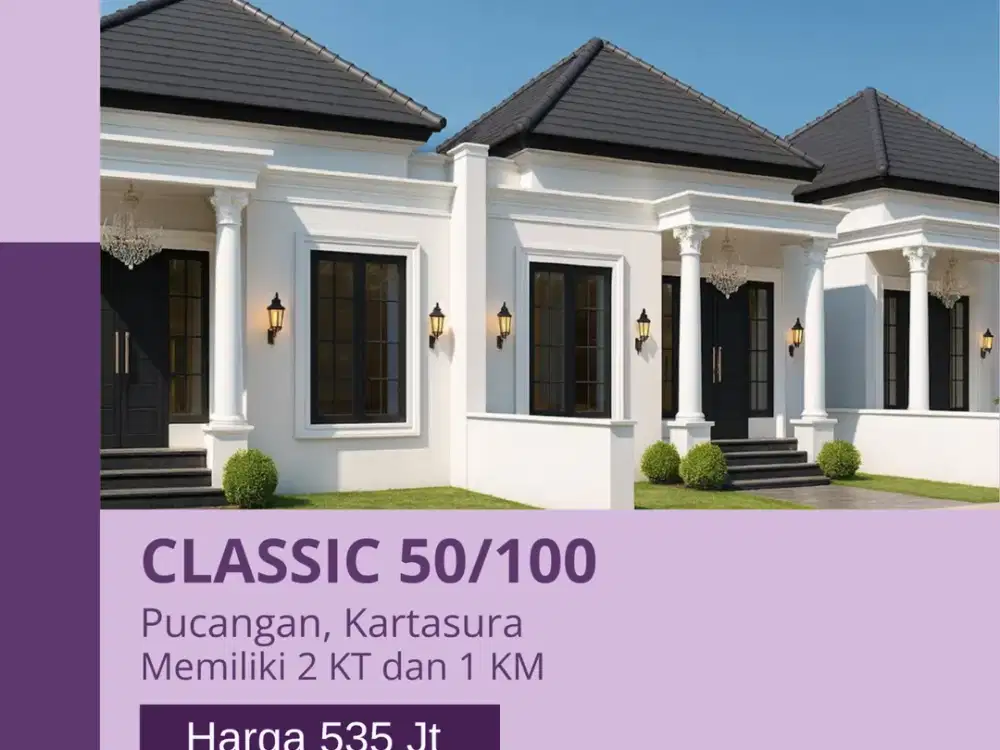 Rumah Desain Classic 2 KT, Dekat Kampus UIN Surakarta