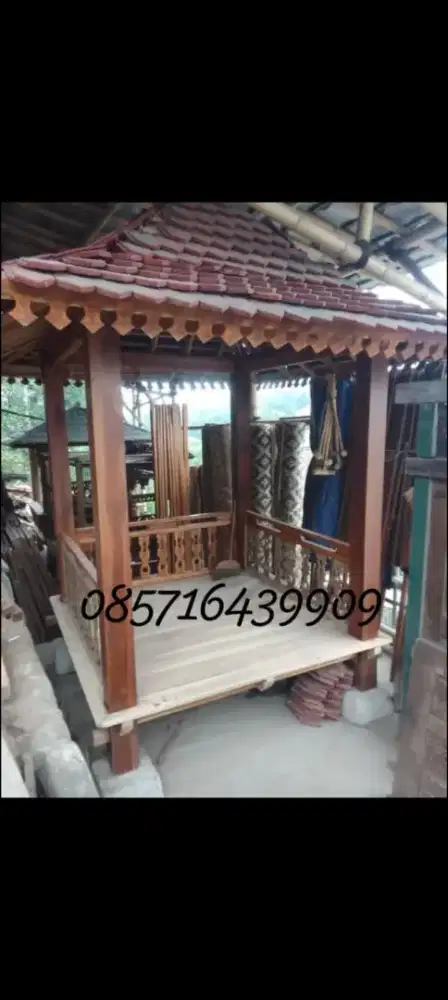 Saung gazebo kayu kelapa