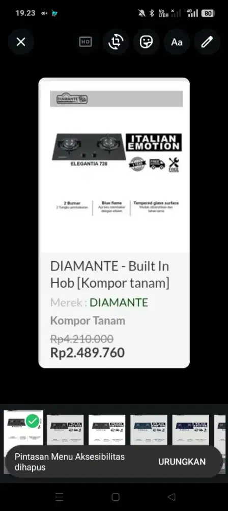 KOMPOR TANAM MERK DIAMANTE