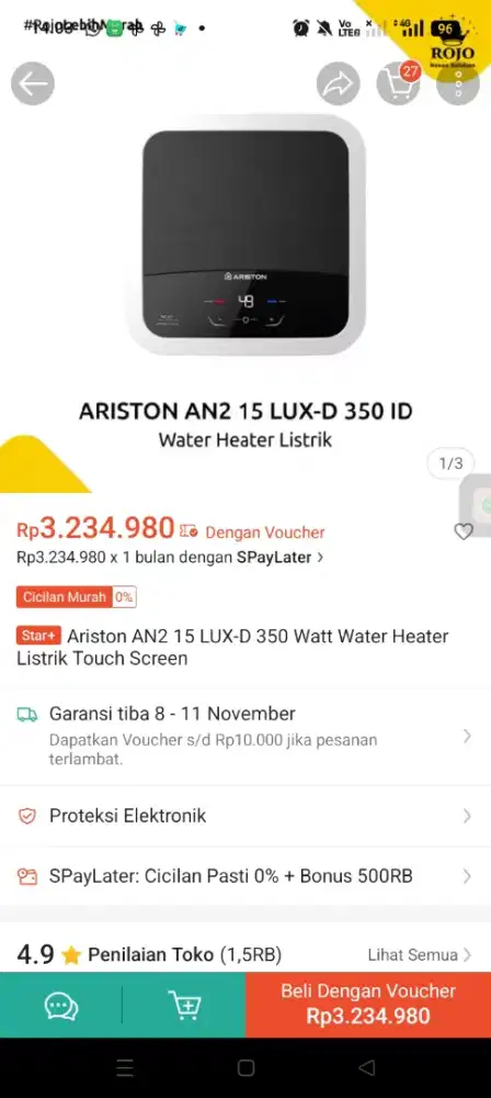 ARISTON WATER HEATER LISTRIK