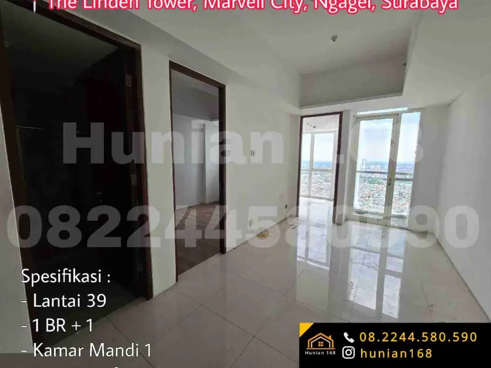 Apartemen The Linden Tower Marvell City Mall Kosongan 1BR 2BR 1 BR + 1 Ngagel Surabaya Timur
