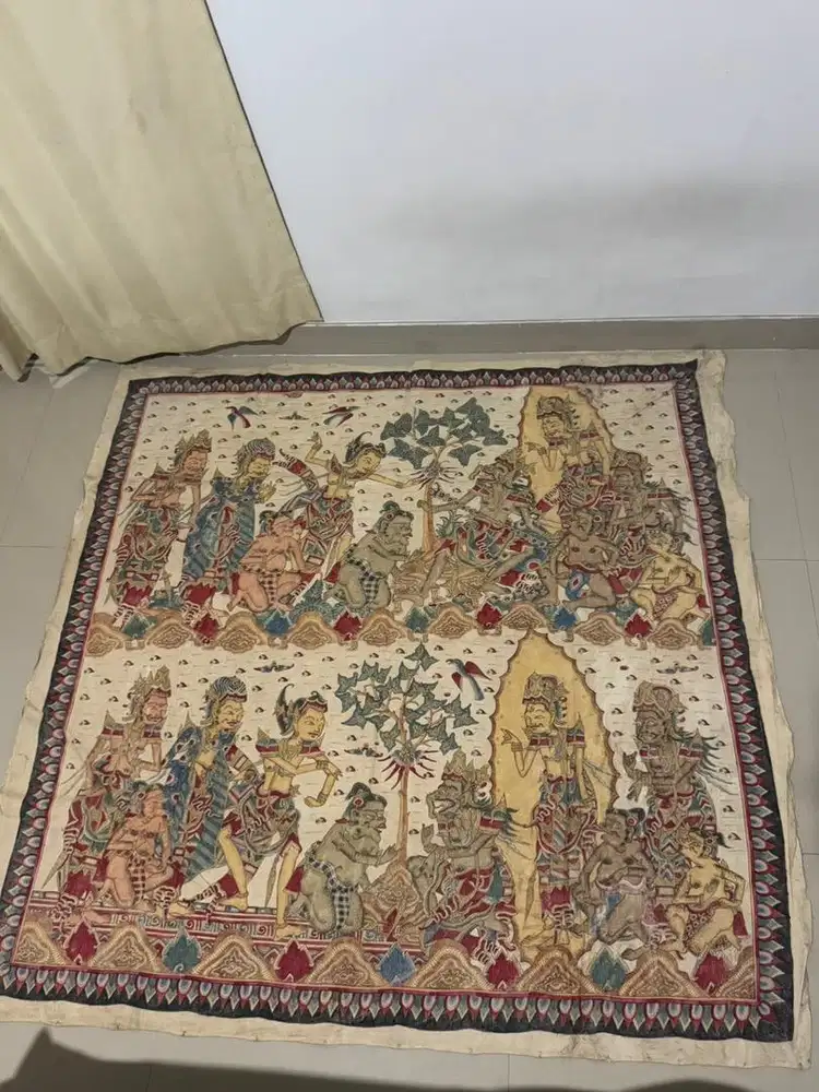 Kain Batik Wayang Klasik Bali Antik – Handmade Lukisan Cerita Ramayana