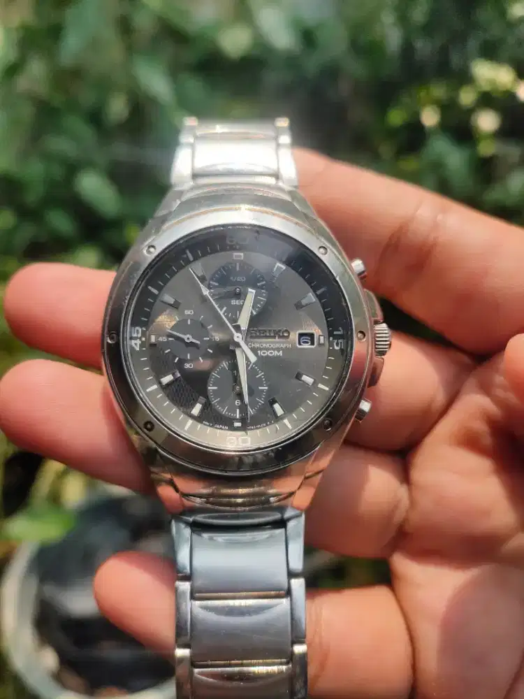 Jam Tangan Seiko Chronograph Quartz Original Vintage Like New Langka