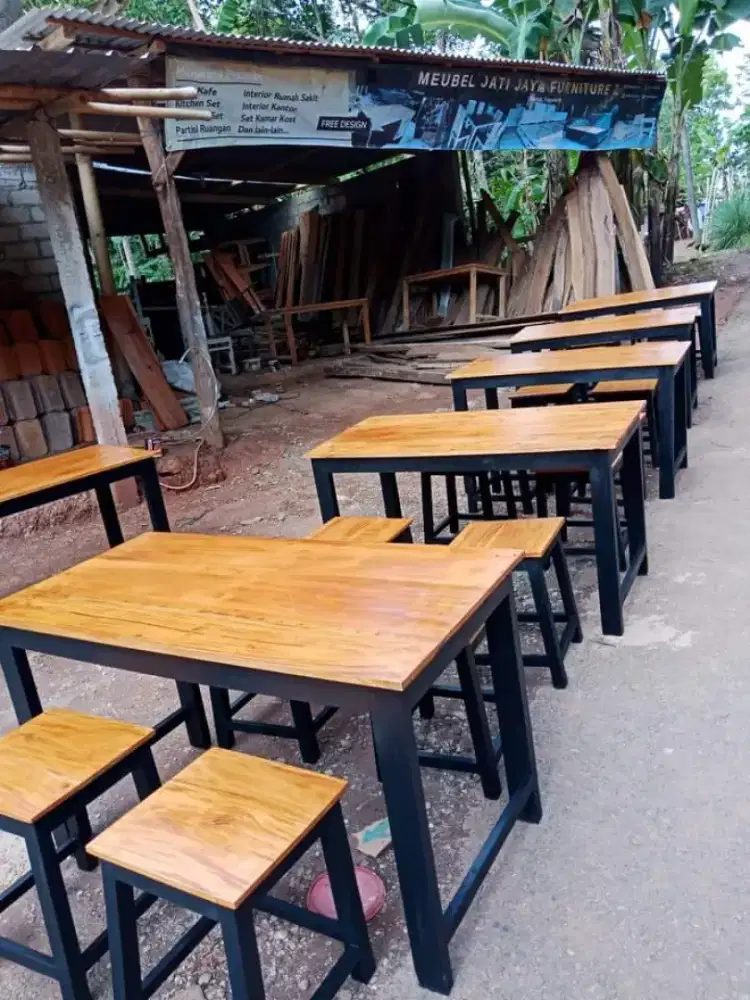 Jual meja kursi kedai kayu
