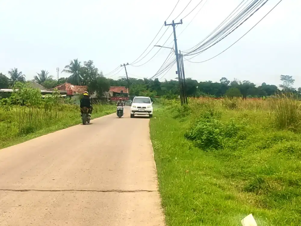Tanah dijual 4km stasiun Tenjo pinggir jalan sudah SHM strategis Tigaraksa