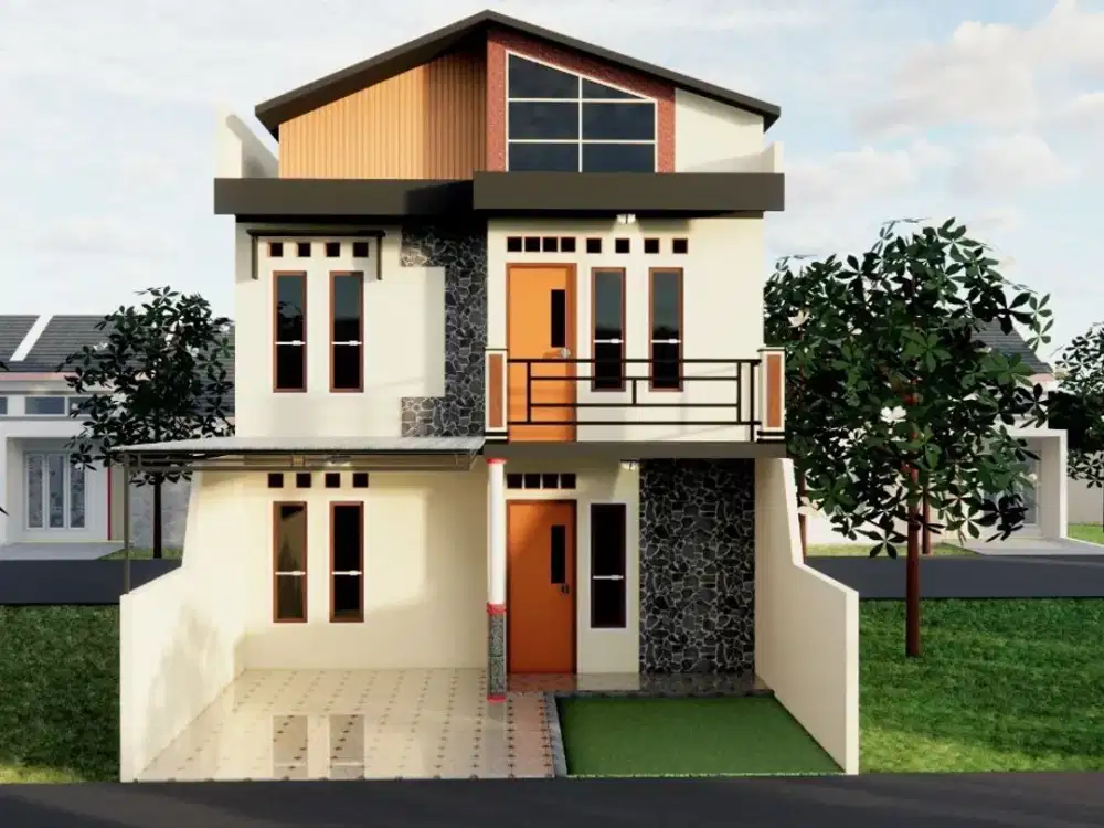 Rumah syariah 2 lantai free surat surat bebas BI Checking