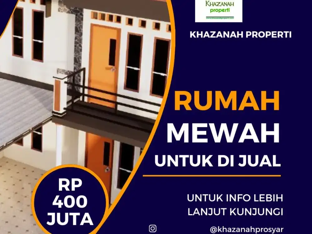 Rumah syariah 2 lantai lingkungan islami bebas BI checking dekat Tol