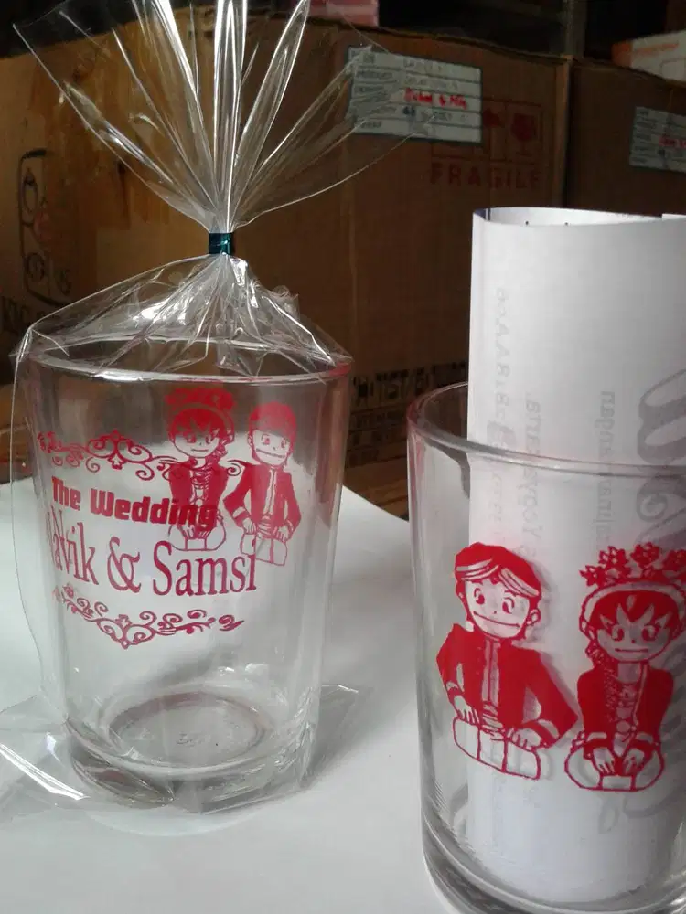 Souvenir gelas sablon
