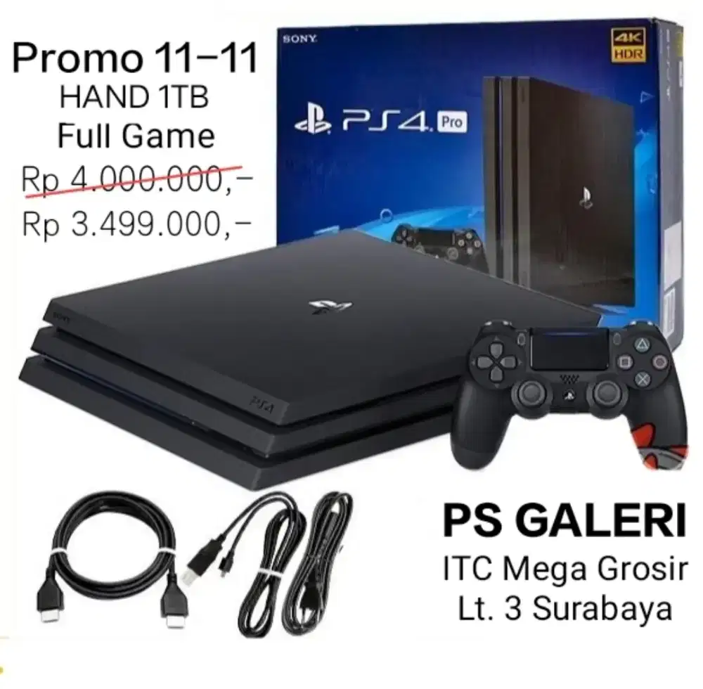 PS4 PRO HAND HDD 1TB FULL GAME PROMO 11-11