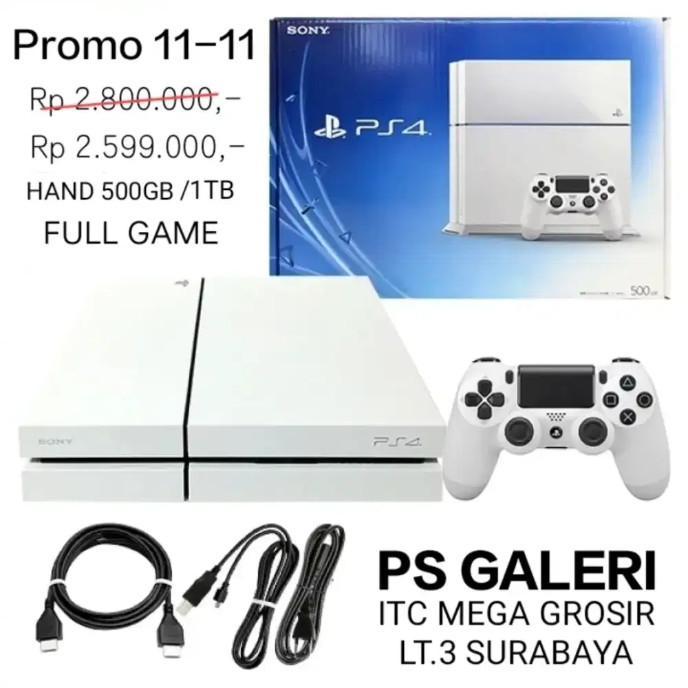 PS4 FAT HAND HDD 500GB/1TB FULL GAME PROMO 11-11
