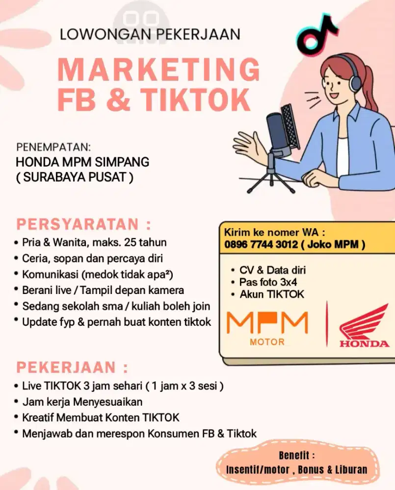 Marketing honda tiktok dan fb