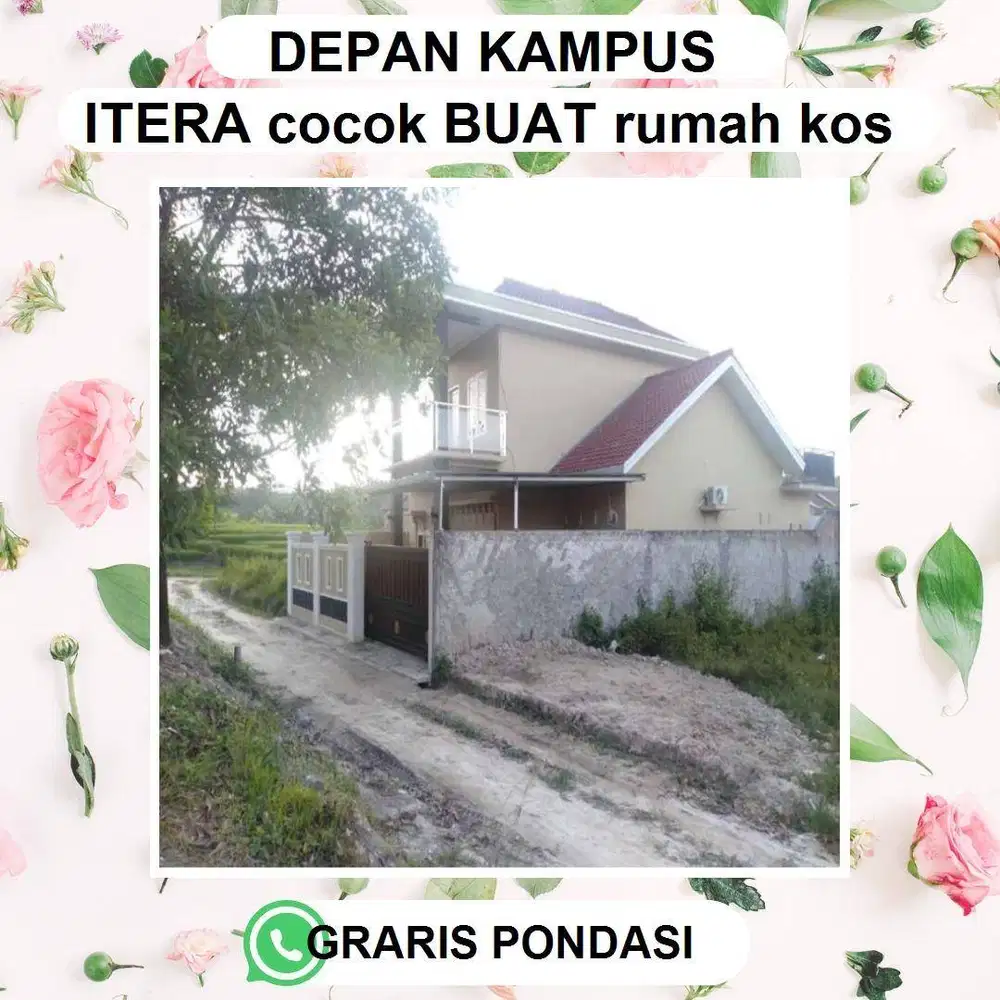 TANAH STRATEGIS ITERA DEKAT RS AIRAN BELAKANG KOLAM RENANG WATER WORLD