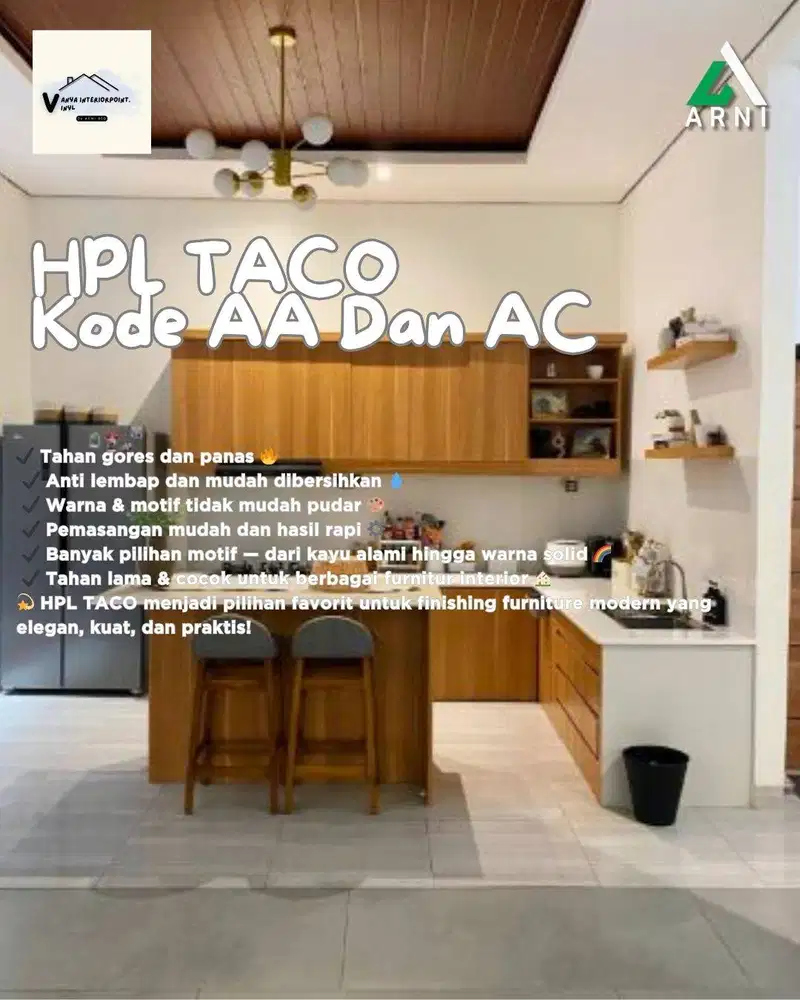 HPL Taco kODE A DAN AC – Finishing Premium untuk Tampilan Interior