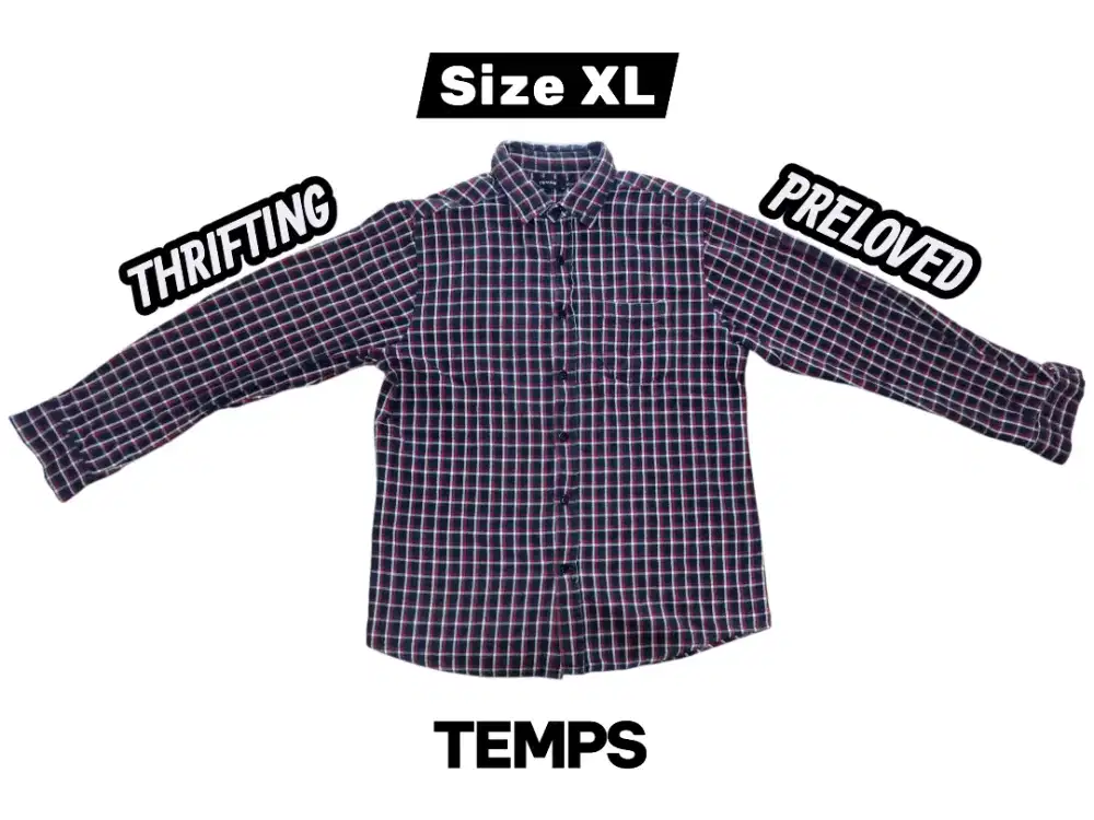 TEMPS ERIGO & MALEBE ROCK - Kemeja Kotak Kotak Size XL & L