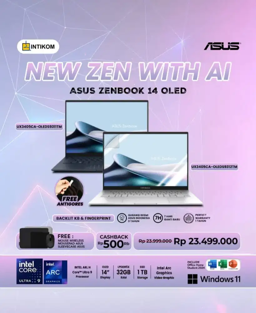 Cicilan asus zenbook 14 oled ssd 1tb bunga mulai 0%