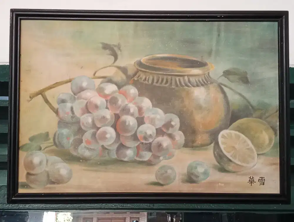 Lukisan Vintage Kanvas Karya Pelukis China Original