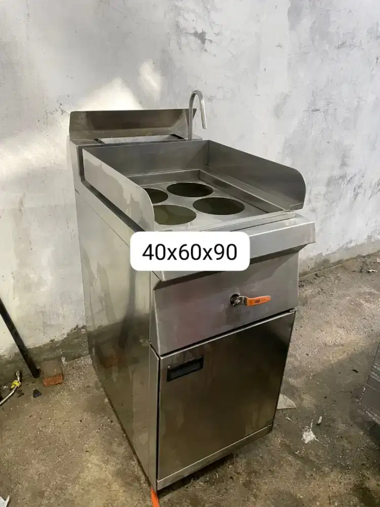 Noodle Boiler 4 Lubang Custom + Kran