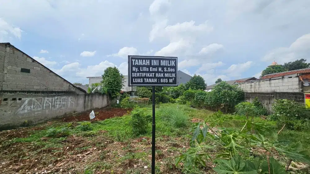 Tanah Strategis 658 m² Dekat Tol Bambu Apus – Cocok untuk Ruko & Padel