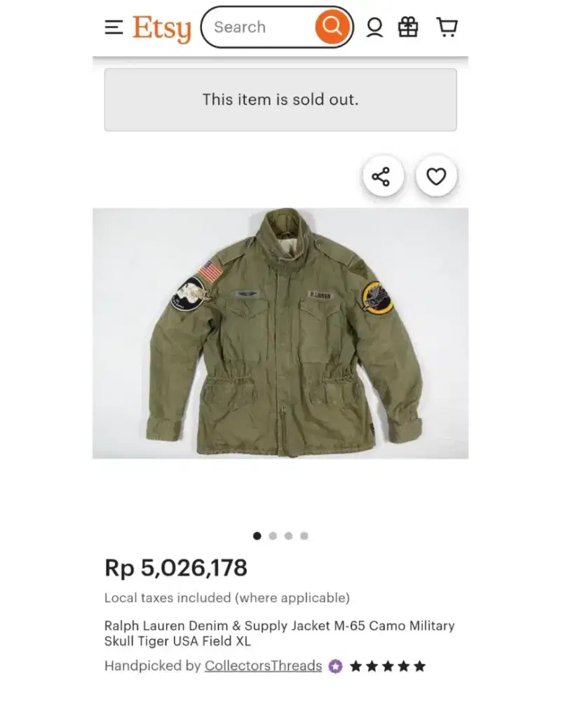 Denim & Supply Ralph Lauren Vintage M65 Field Jacket Military Jaket