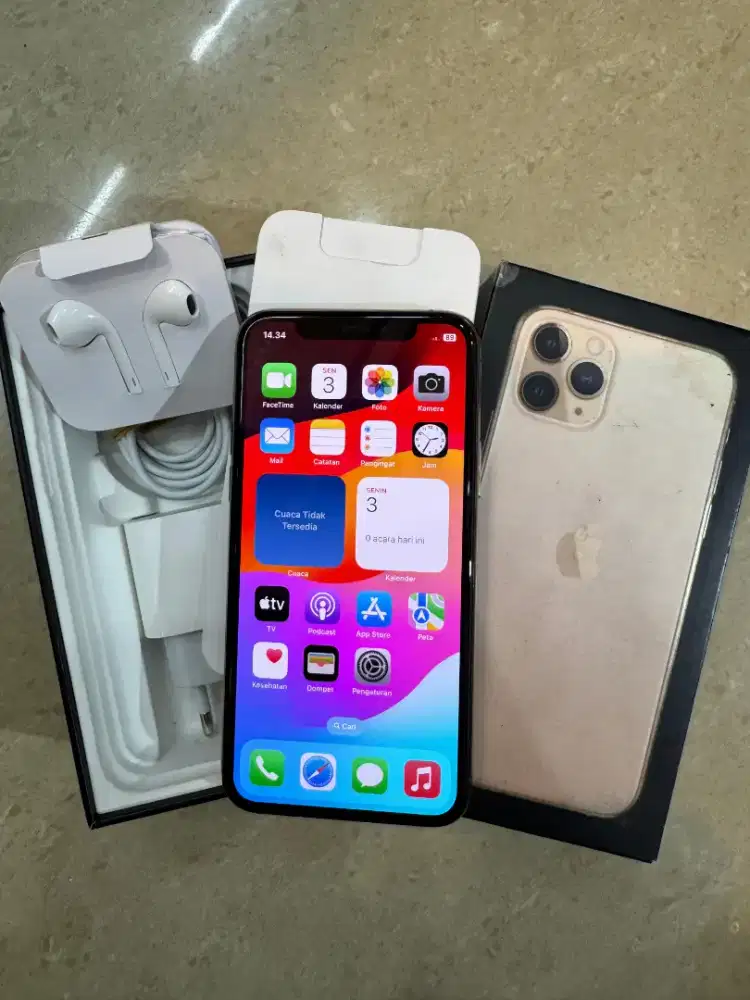 Hp Second Iphone Apple 11 Pro 256Gb Gold Mulus 99% Ibox PA/A BH99%