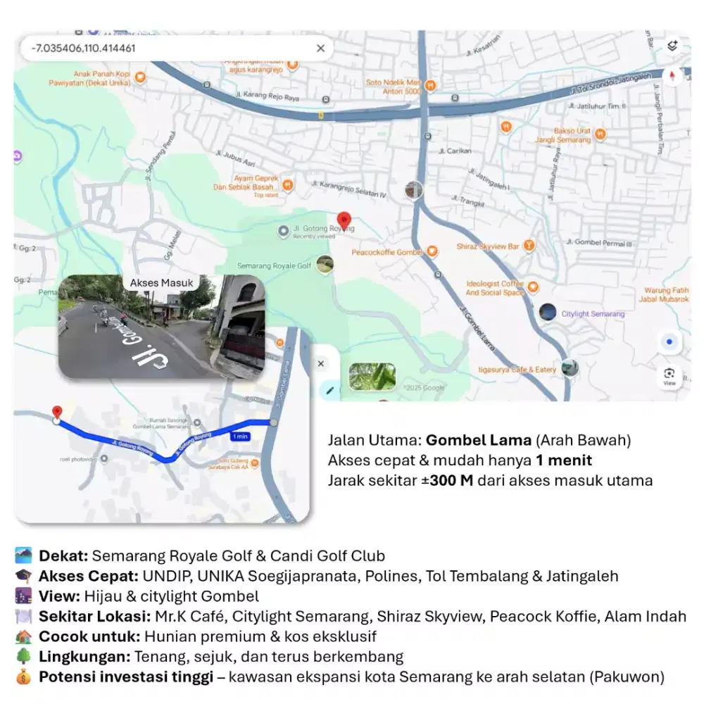 Jual Tanah Gombel Lokasi Strategis Tanpa Perantara