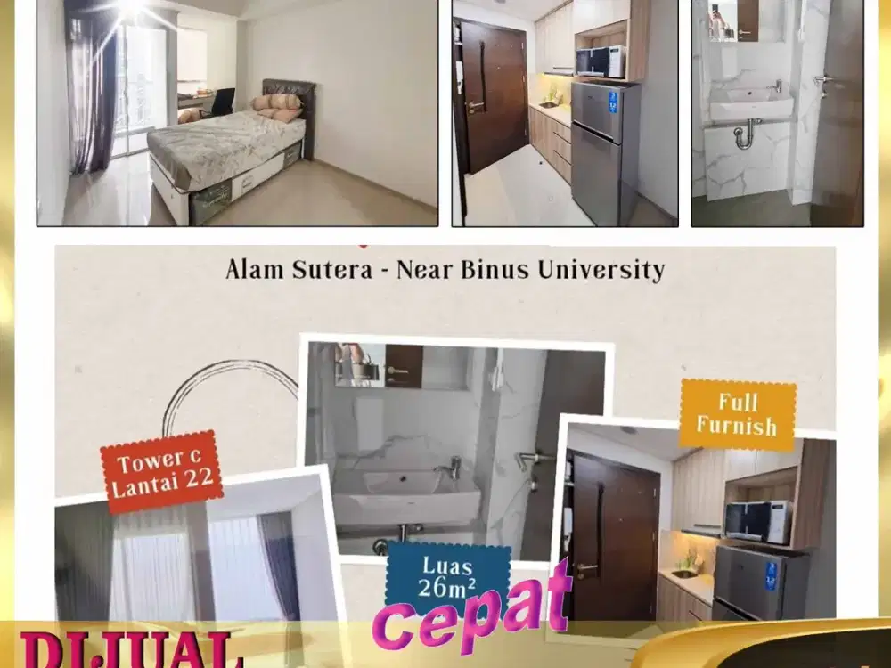 DIJUAL APARTEMEN Studio di Pacifik Garden  Alam Sutera - Tangerang