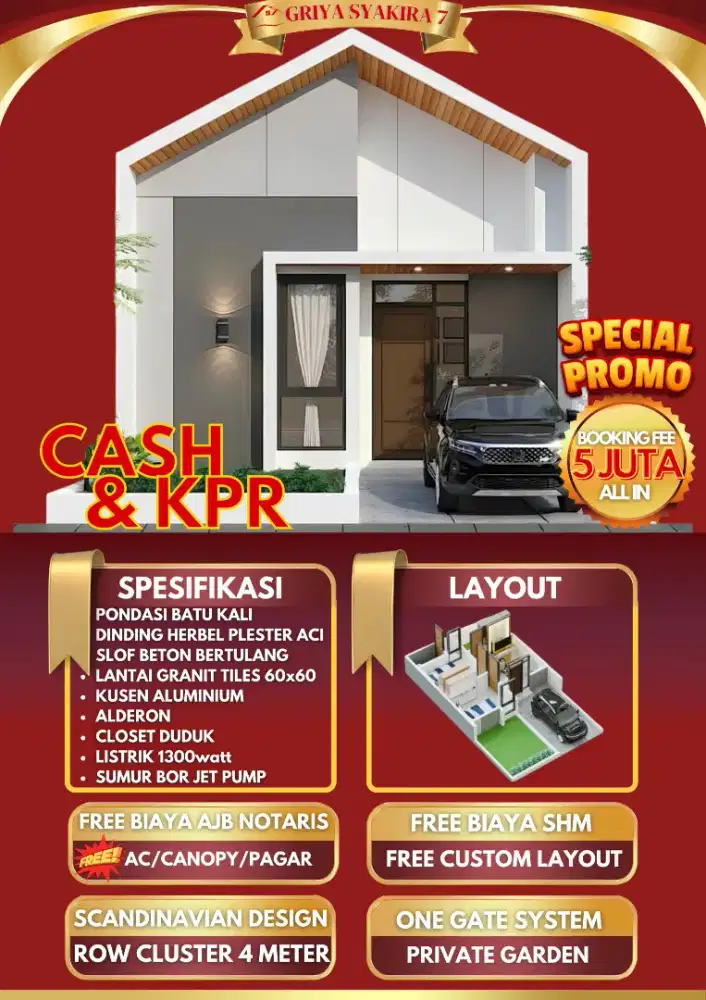 Rumah cluster dijual harga terjangkau lokasi strategis