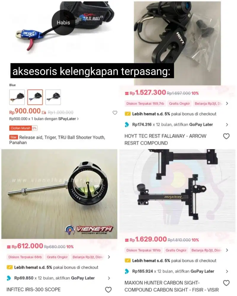 Busur Panah Compound Bow Hoyt Mission by Mathews Hype Dtx +aksesoris