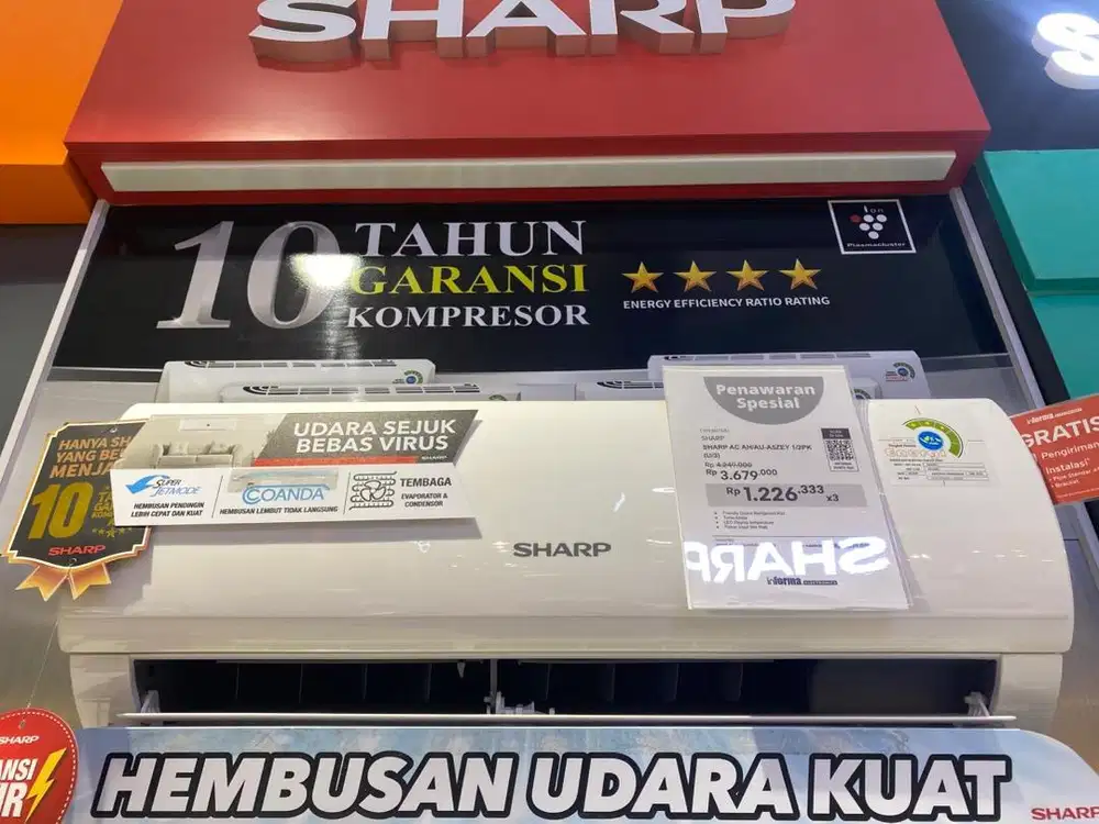 AC Sharp 1/2PK bisa cicilan syarat ktp dibantu sampe acc
