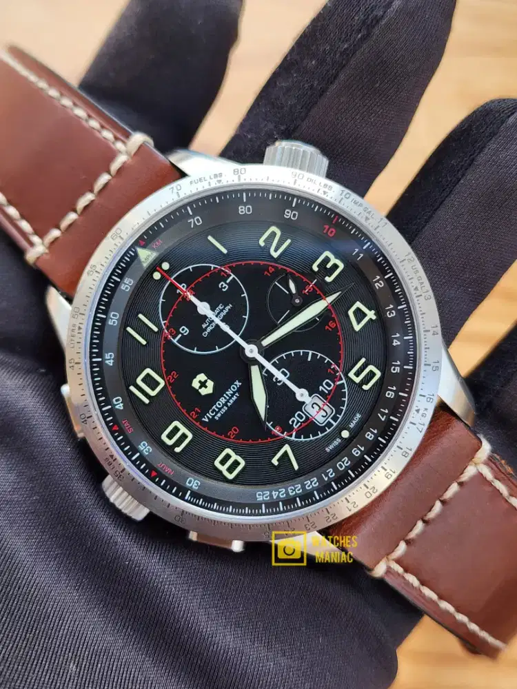 Jam Tangan Original Victorinox Airboss Mach 9 Chrono Automatic Fullset