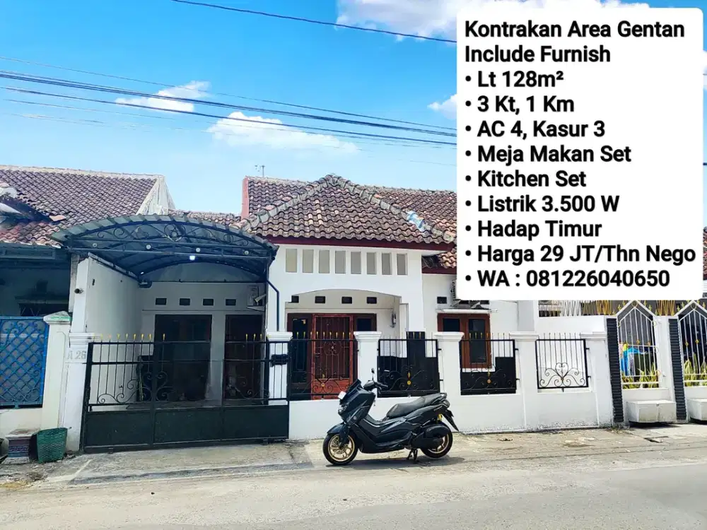 Kontrakan Area Gentan Include Furnish Dekat Laweyan, Purwosari