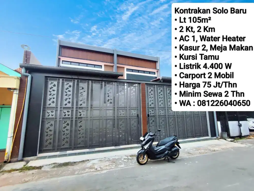 Sewa Rumah Baru Include Furnish Area Solo Baru Minim Sewa 2 Tahun
