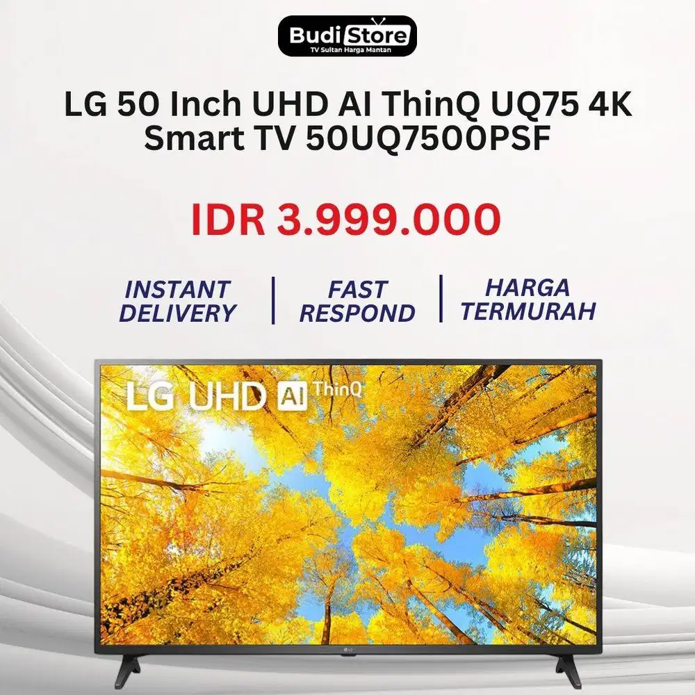 LG 50 Inch UHD AI ThinQ UQ75 4K Smart TV 50UQ7500PSF