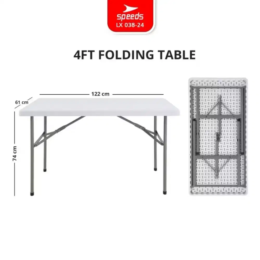 Meja Speeds P 122 L 61 T 74cm Minus Penyot Dikit Permukaan Atas