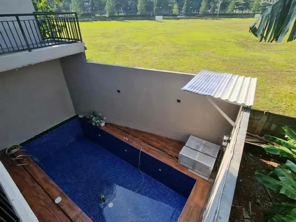 Rumah 3 Lantai with Swimming Pool di Bumi Puspitek Asri View ICE BSD parkiran banyak 5 mobil