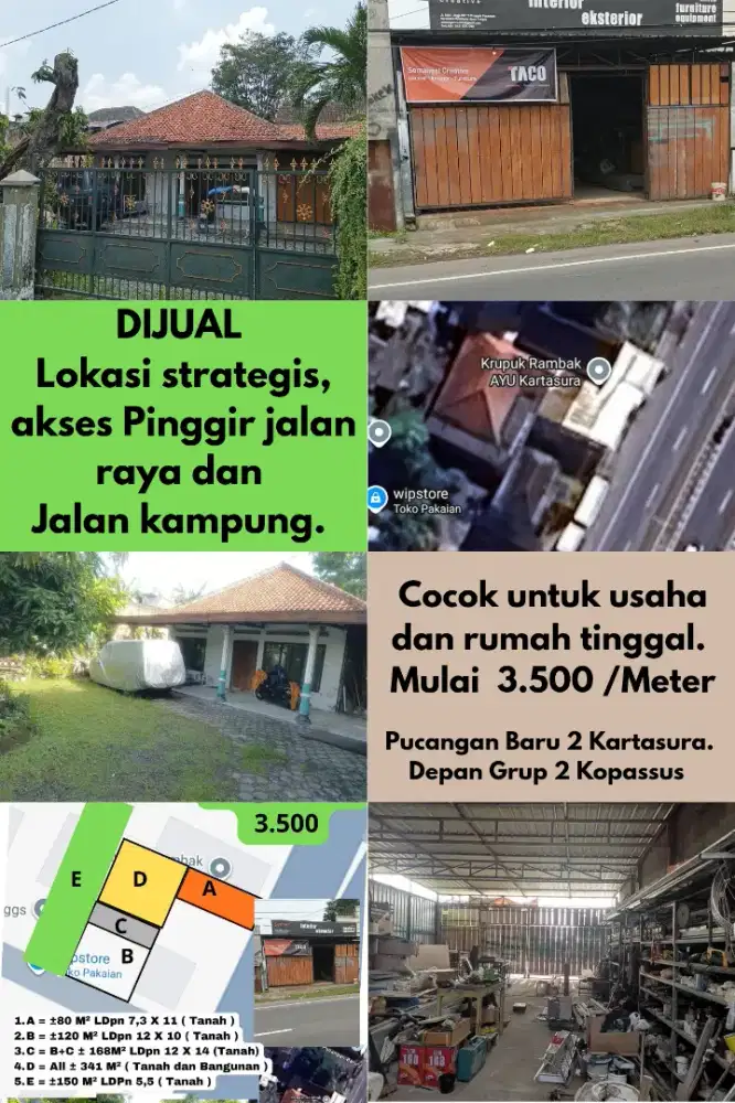 DIJUAL Tanah dan Bangunan BU