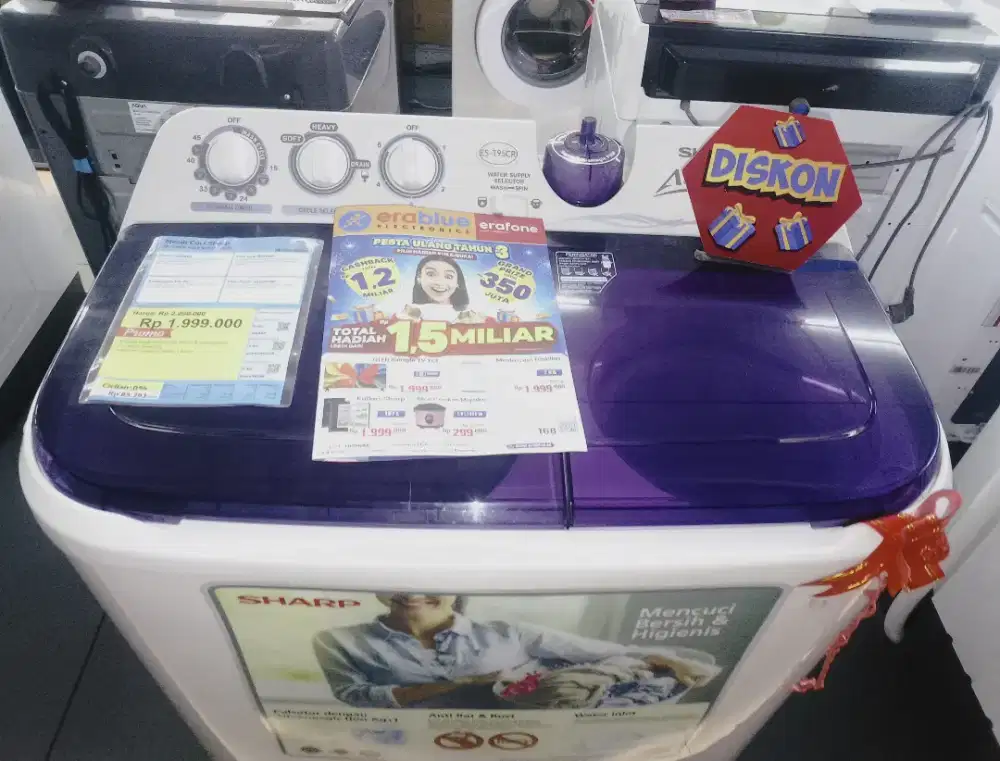 Mesin cuci sharp 2 tabung