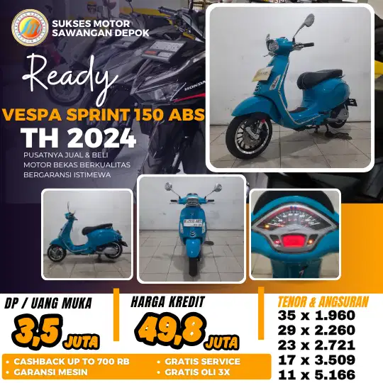 ISTIMEWA CASH KREDIT VESPA SPRINT 150 ABS TH 2024 UNIT MULUS