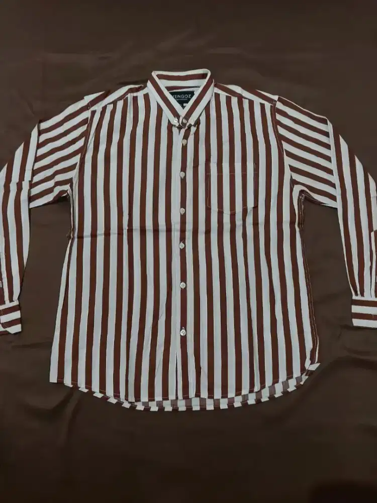 Kemeja tangan panjang garis salur merk VENGOZ