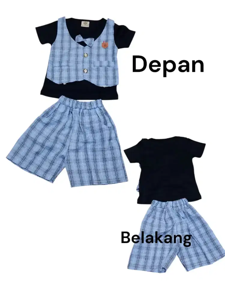 Preloved baju stelan dapat 3 pcs anak laki laki