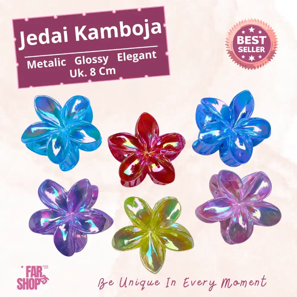 Jedai Kamboja Metalik 8 Cm Cantik Glossy Murah Aesthetic Elegan