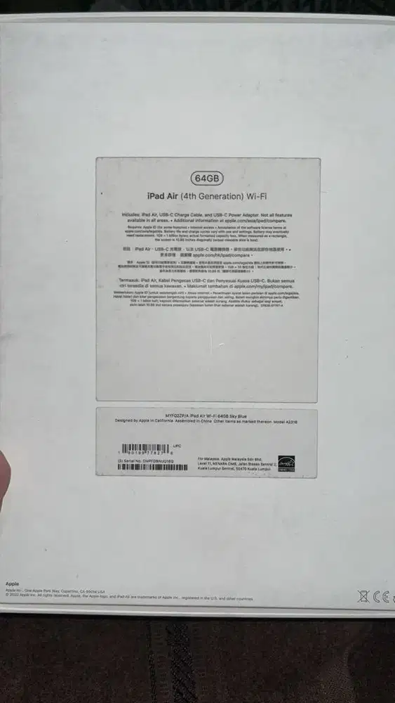 ipad air 4 kapasitas 64gb Lengkap wifi only mulus 99.9 %