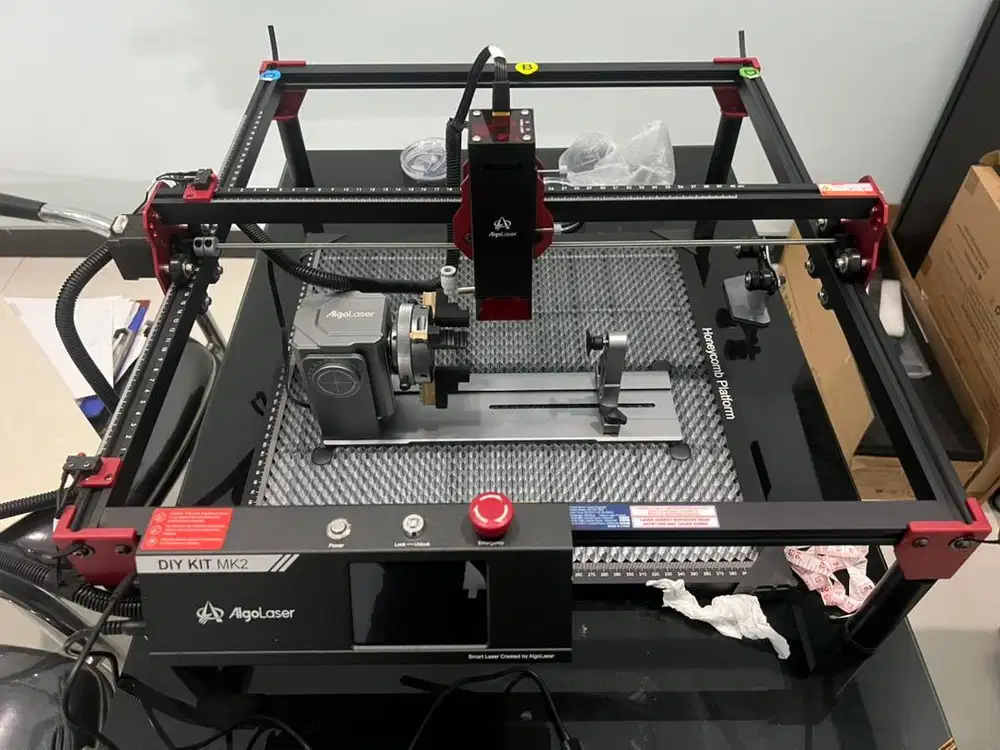 Mesin Laser Grafir Algolaser DIY KIT MK2 + rotary Chuck