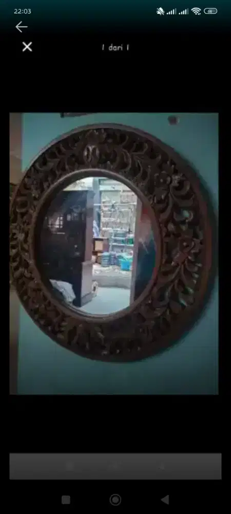 Kaca pajang dinding kayu jati asli