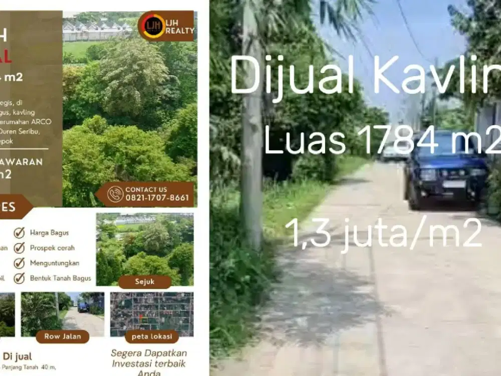 Tanah Strategis, Sejuk, cocok untuk investasi,  Kavling Polri, L1784 m2 , Parung, Bogor