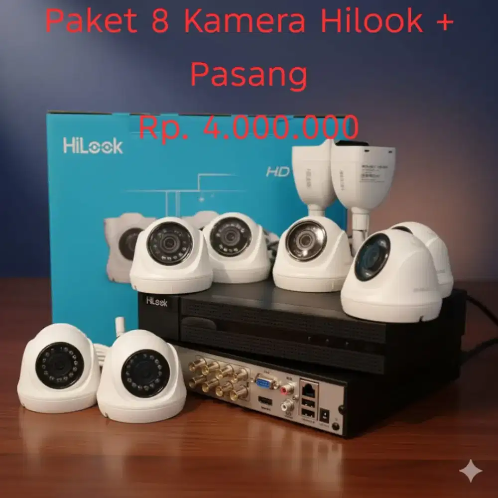 Paket 4 Chanel dan 8 Chanel cctv hilook 2MP