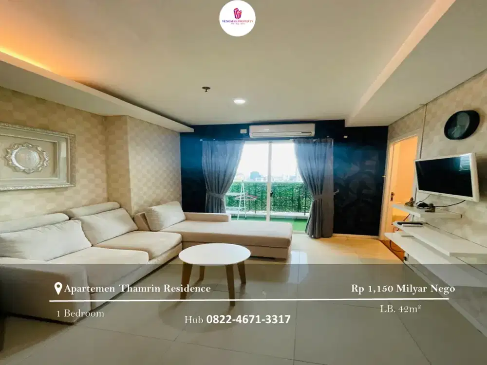 Dijual Apartement Thamrin Residence 1BR Full Furnished