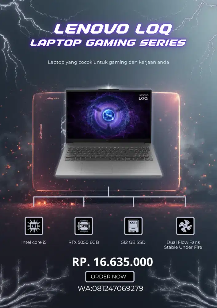 Promo Cicilan 0% Laptop Lenovo LOQ RTX 5050