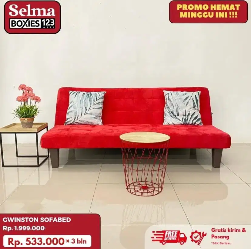 Gwinston sofabed merah